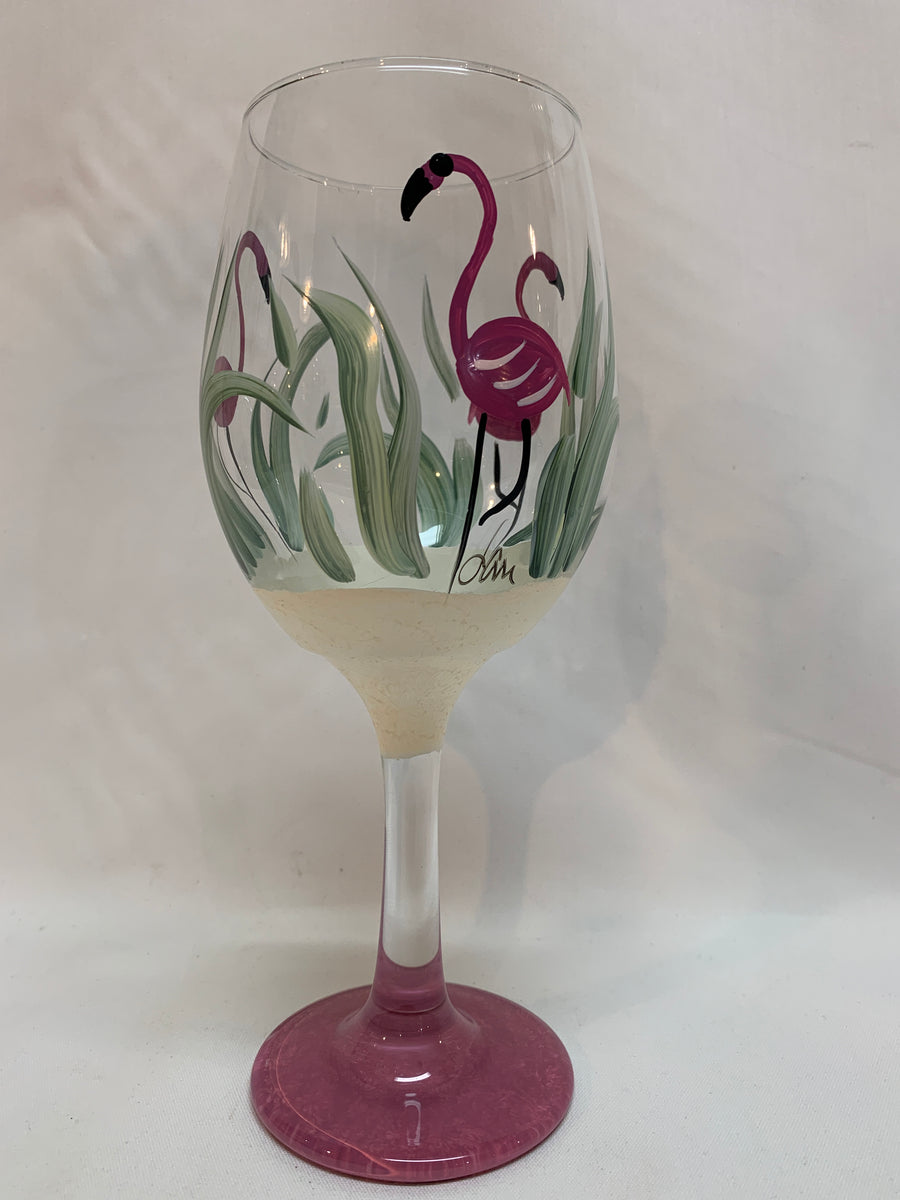 Flamingo Wine Glasses, Flamingo Glass