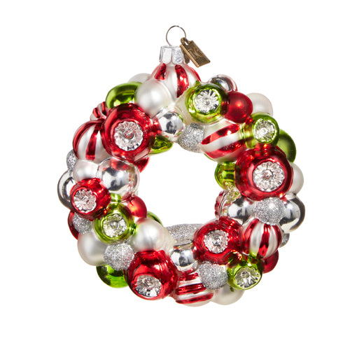 Red Green & White Wreath Ornament