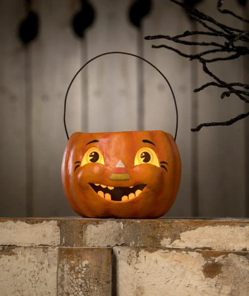 Happy Candy Corn Pumpkin - by Bethany Lowe