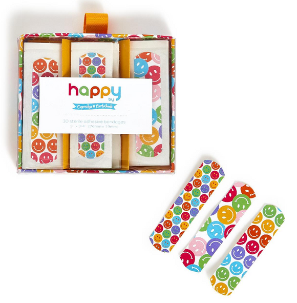 Happy 30 Piece Bandages in Gift Box - Includes 3 Patterns