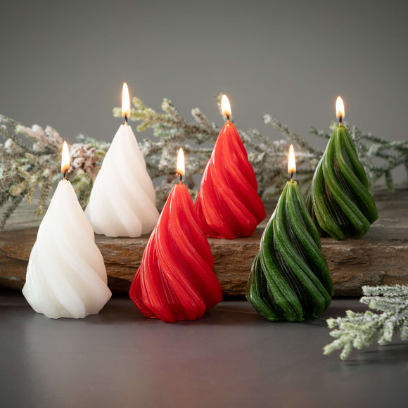 Christmas Tree Candle S/2 - 3 Colors Available