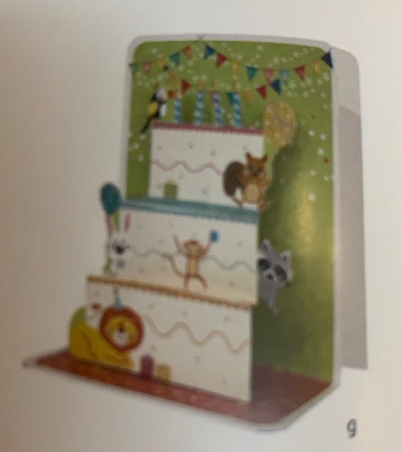 Petite 3D Pop-Up Card - Animal Cake