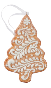 White Icing Gingerbread Ornament - 3 Styles Available