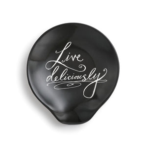 Live Deliciously Ceramic Spoon Rest